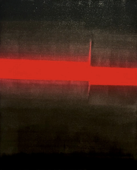 Vue d'un tableau de François Benoit Lison exposé Galerie Sarto Paris 7 à côté du musée d'Orsay