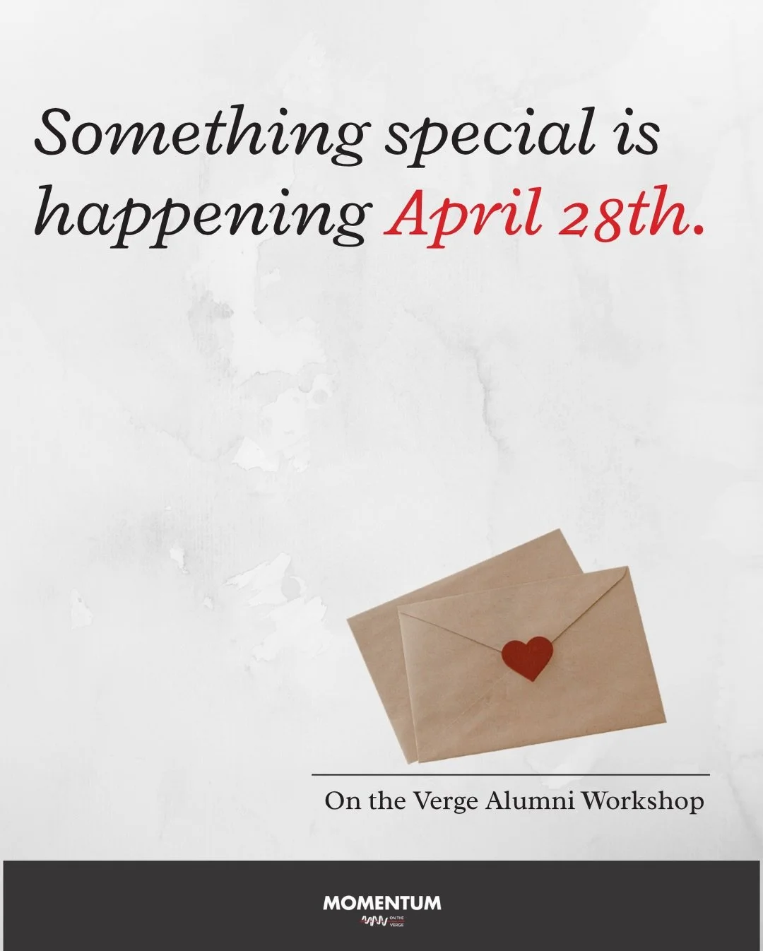 Something special is happening April 28th. ✉️💌📝✍️

We&rsquo;re inviting all On The Verge alumni &mdash; past and present &mdash; to join us for Letters of Care, a virtual self-care workshop where we slow down, write, and reconnect with ourselves an