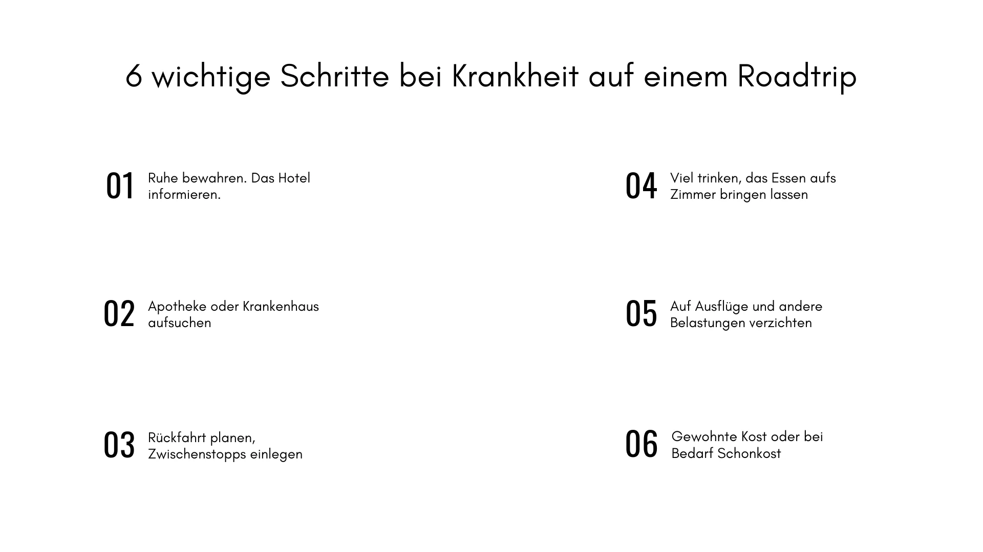 6 wichtige Schritte bei Krankheit auf einem Roadtrip