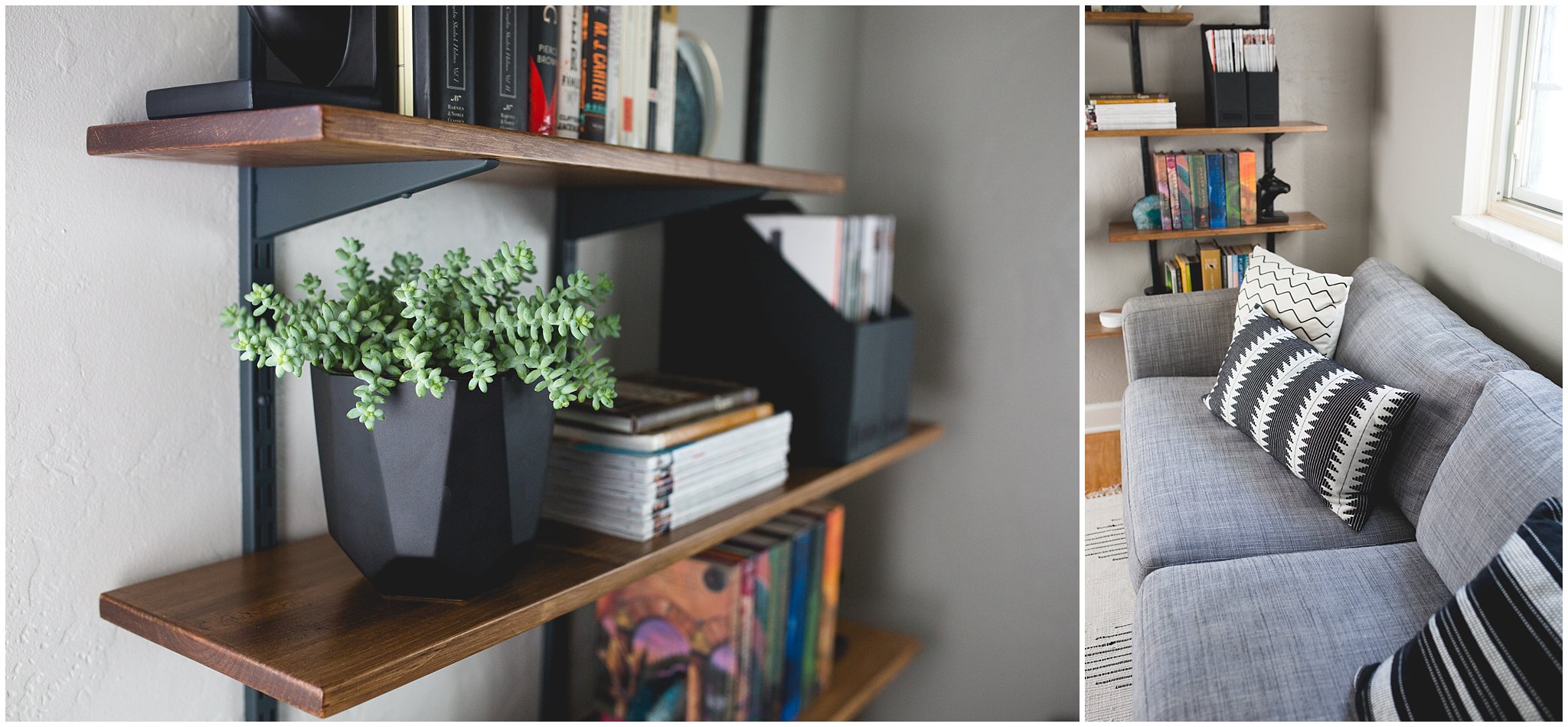 DIY shelves, DIY home renovations, mid century modern