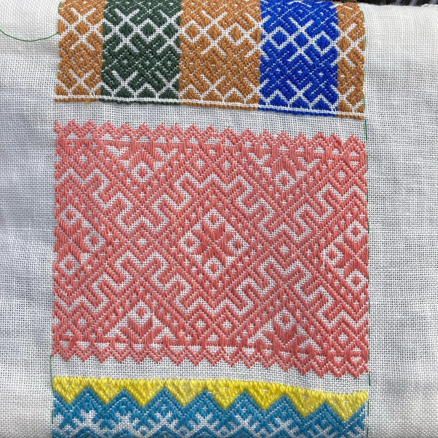 Another section from my Sm&oslash;yg sampler done and I am inching ever closer to completing it! This is a slooooow project that I&rsquo;ve been picking up and putting down for years now. I wrote about going slow and stitching this piece in my last n