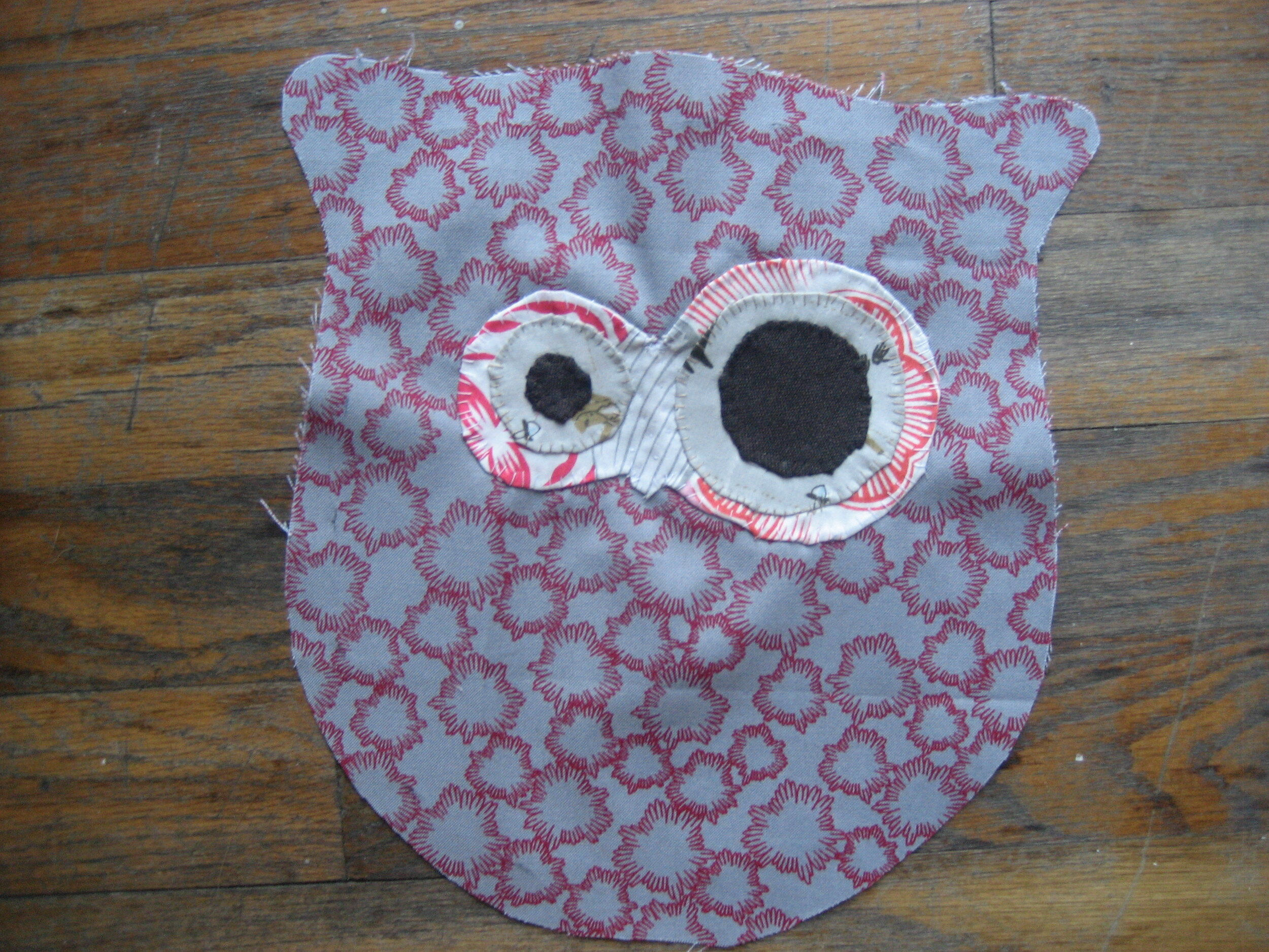 Applique Owl-Bot Pillow, Front Piece, 2008