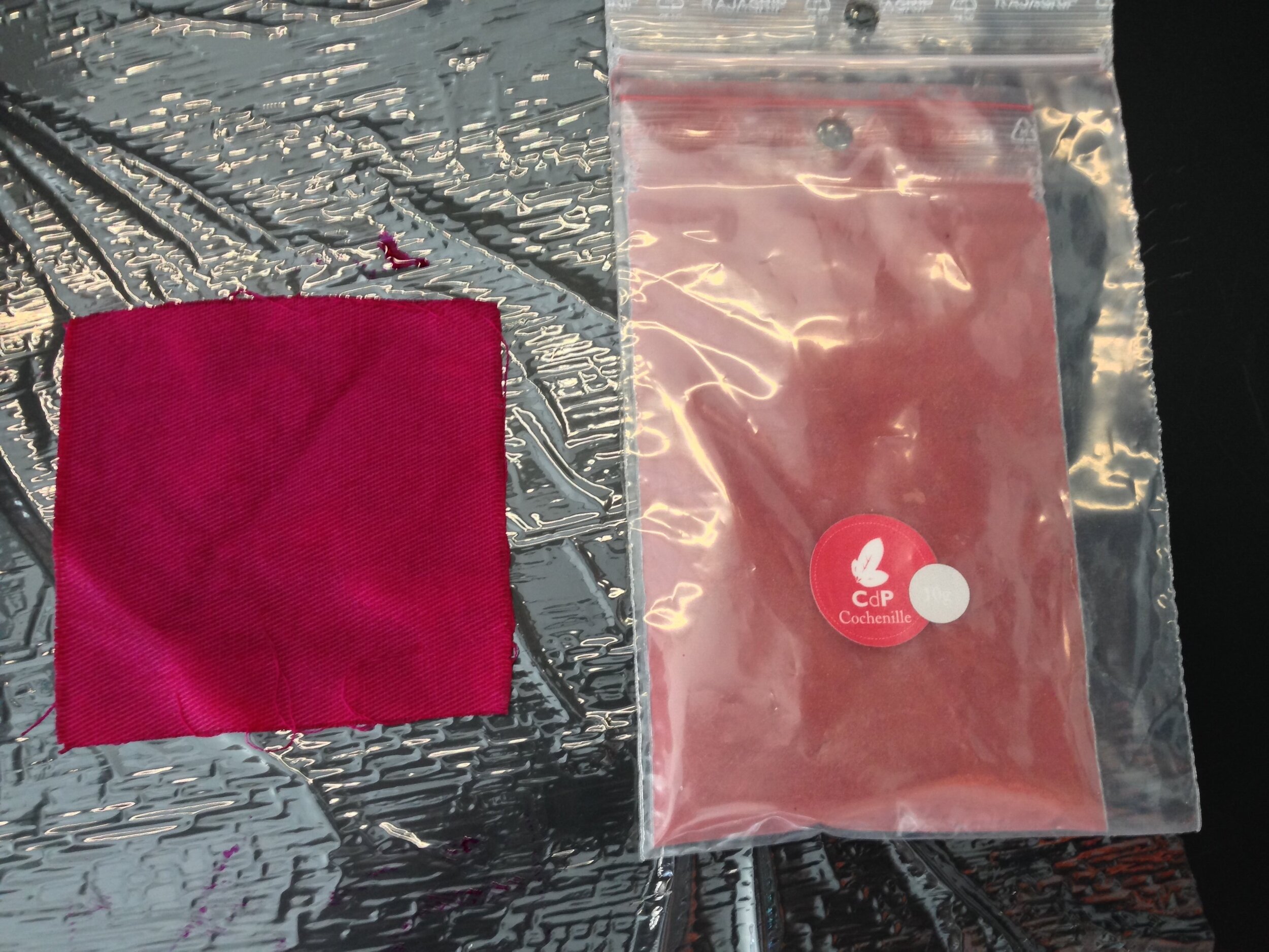 Cochineal Dye Sample & Dyestuffs 