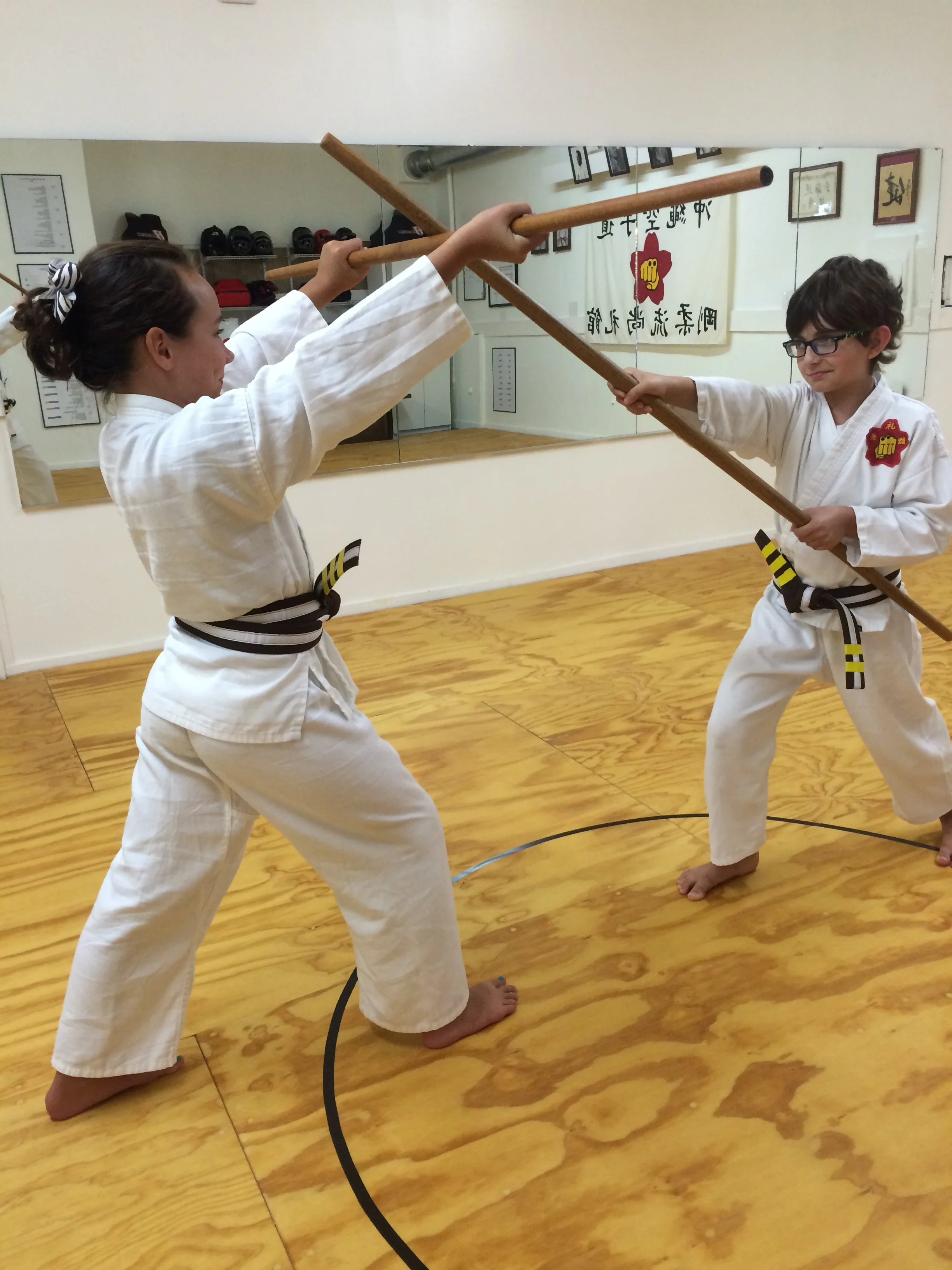 Junior students - Bo practice