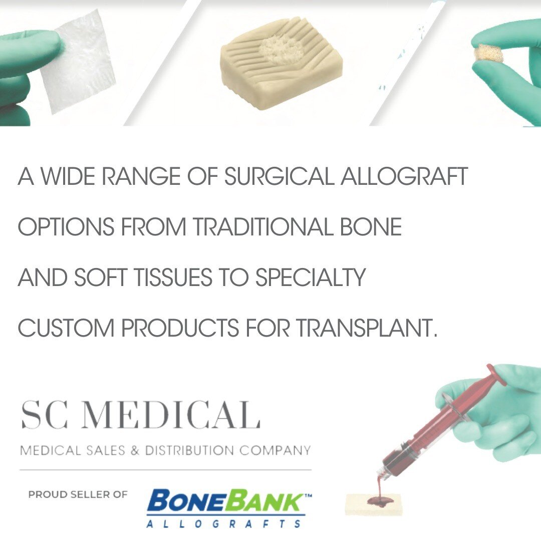 Bone Bank products are for surgeons, hospitals, surgery centers, and clinics. Bone Bank distinguishes themselves by the quality of their allografts, their highly trained certified tissue bank specialists, and their dedicated distribution team
 #boneb