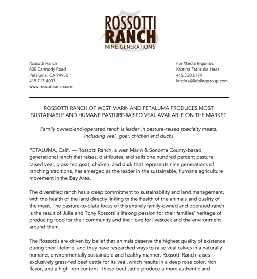 Rossotti Ranch Press Kit