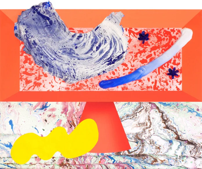 Condiments No. 5 | Acrylic, enamel and collage on panel.