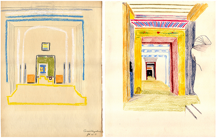 Series of drawings done inside the museums of Berlin.