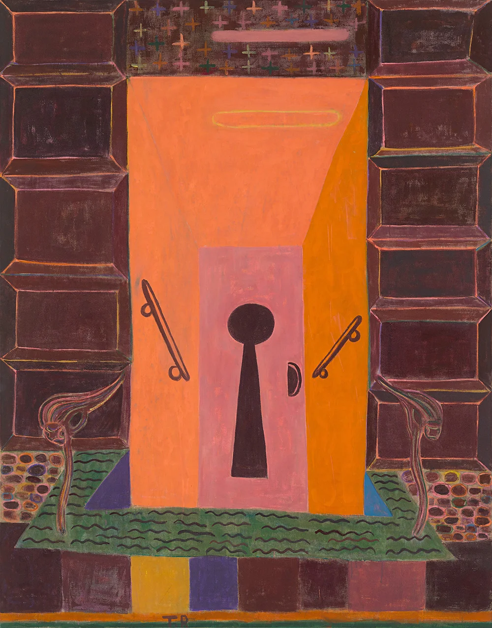 Tal R, Keyhole, 2016, Nøglehul, Pigment og harelim på lærred, 240 x 188 cm © Paradis/Tal R - Copenhagen. Foto: Anders Sune Berg.