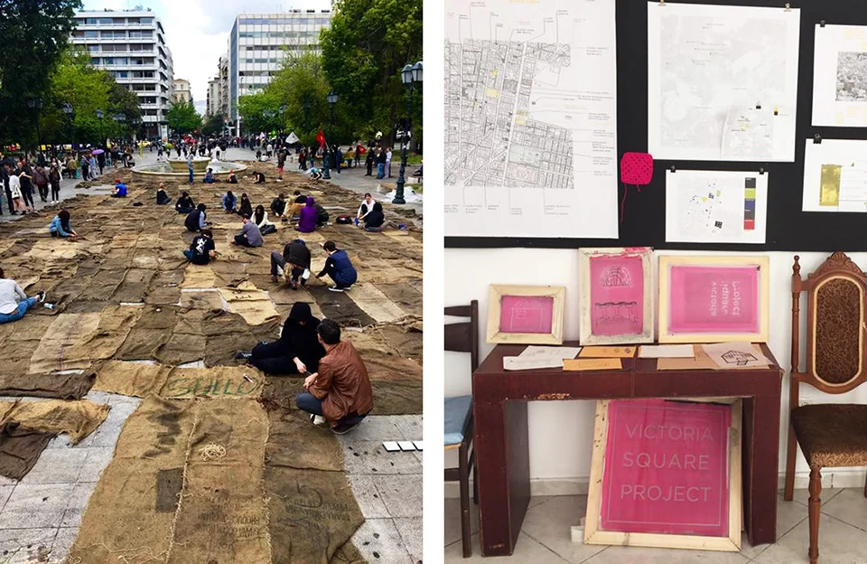 Tv: Ibrahim Mahama "Check Point Prosfygika. 1934-2034. 2016-2017", 2017. Th: Rick Lowe "Victoria Square Project", 2017-2018 | Fotos: Michael Thouber.
