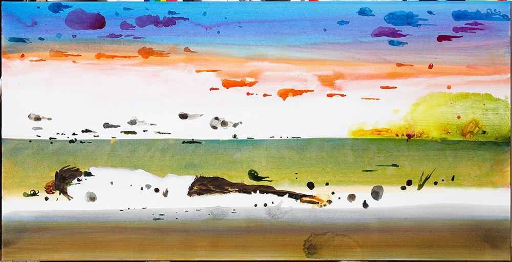 John Kørner, Andreas, 2010. Akryl på lærred. 105 x 207 cm. Private collection. Photo by Anders Sune Berg.