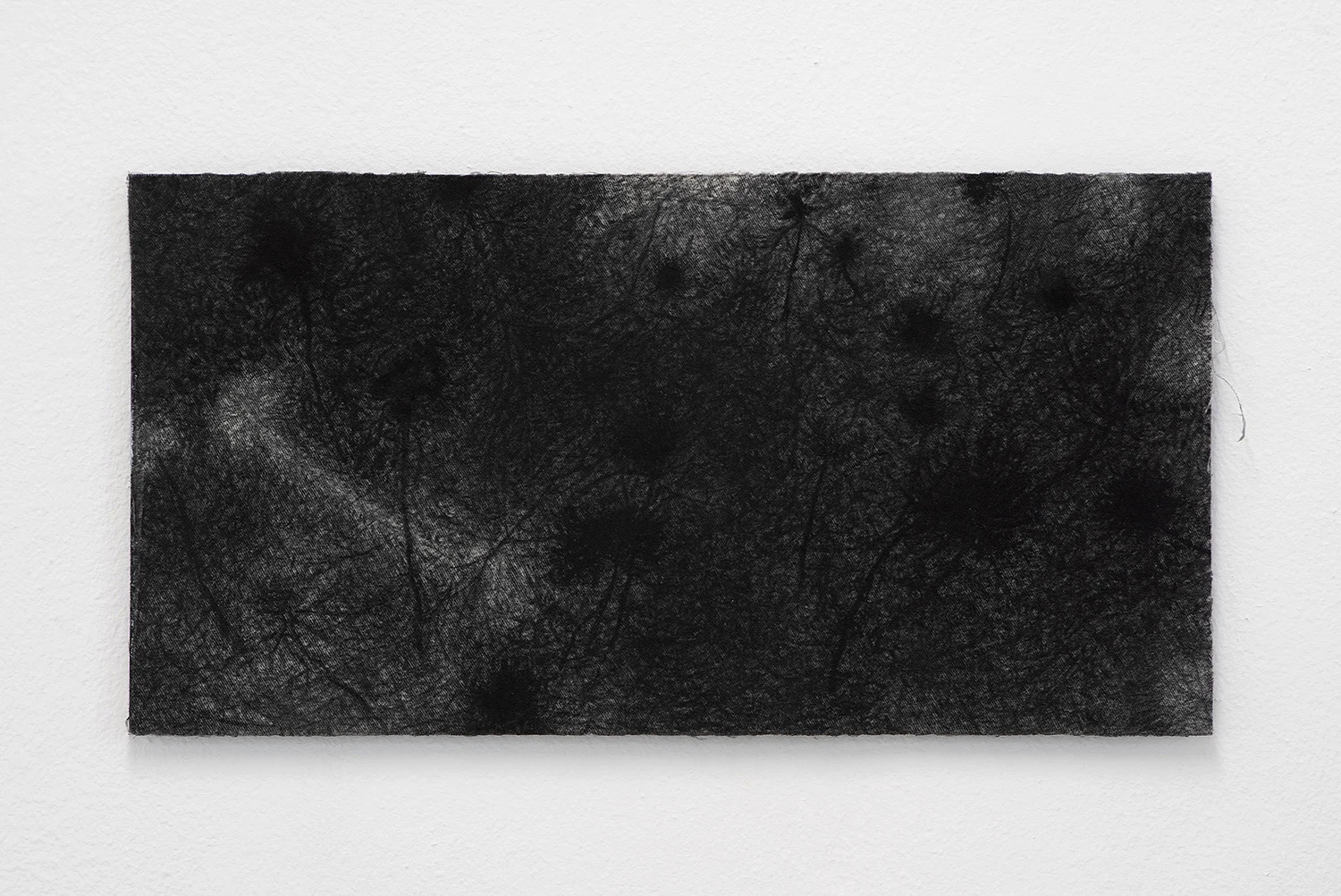 Morten Knudsen “Nat Arbejde II,” 2019 (Charcoal, pen, canvas, Dibond. 39,7 x 20,6 cm). Photo by Brian Kure.
