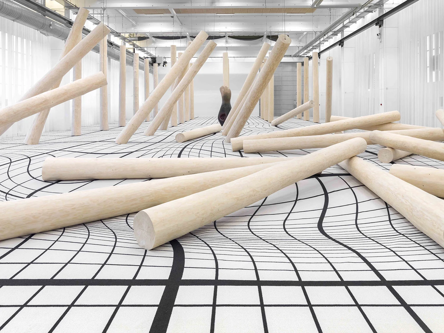 Claudia Comte âI Have Grown Taller from Standing with Trees,â 2019 (installation view) at Copenhagen Contemporary. Photo: Roman März.