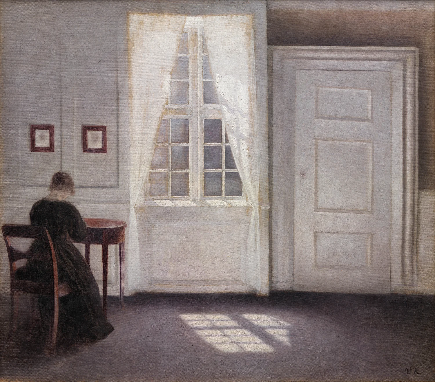 Vilhelm Hammershøi, Stue i Strandgade med solskin på gulvet, 1901. SMK.