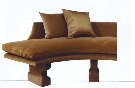 The Curved Bench, by John Saladino, captures the designer's elegant aesthetic that continues to stir feelings of admiration in Brown.