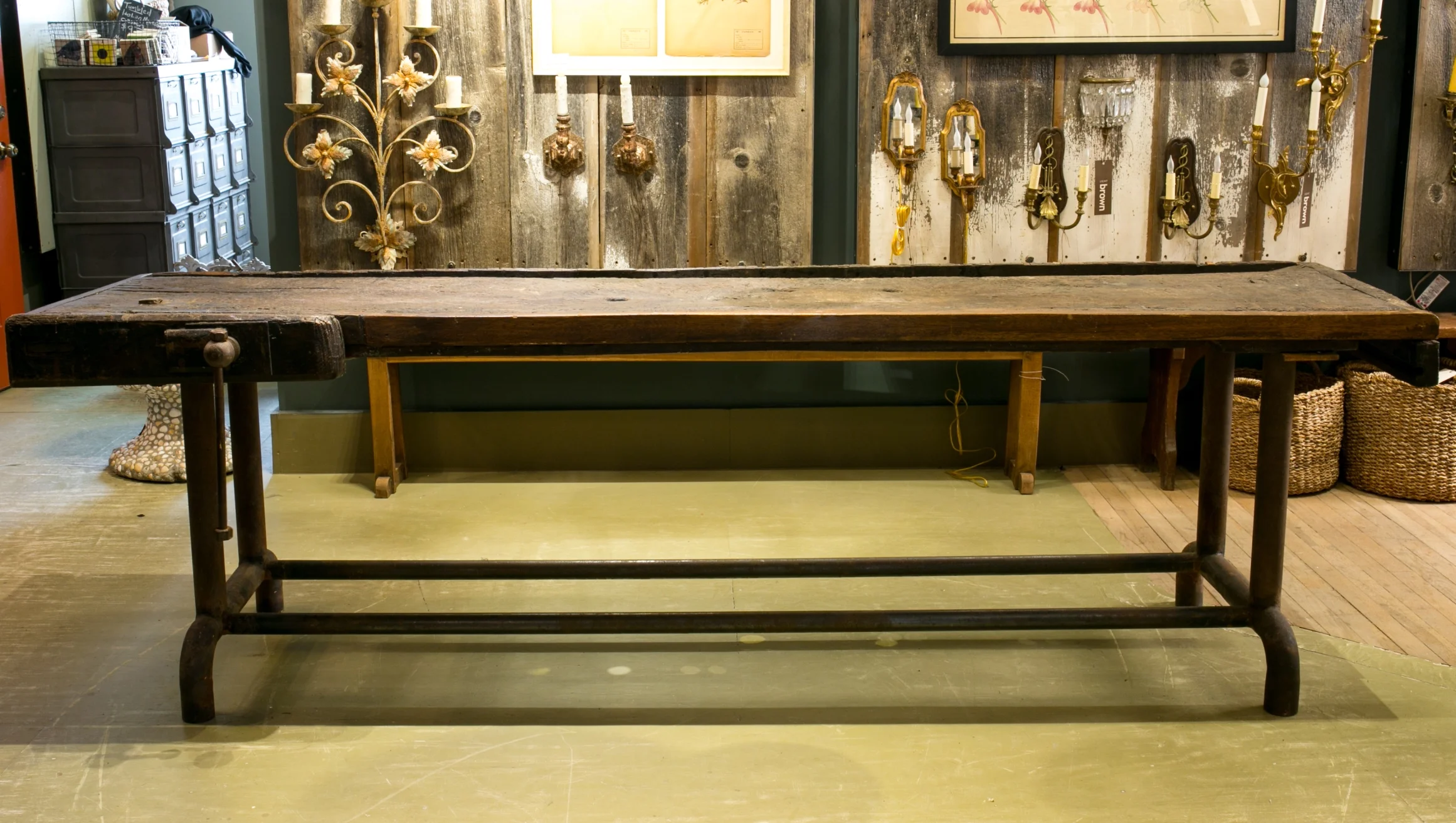 Refurbished Dutch Antique Work Bench