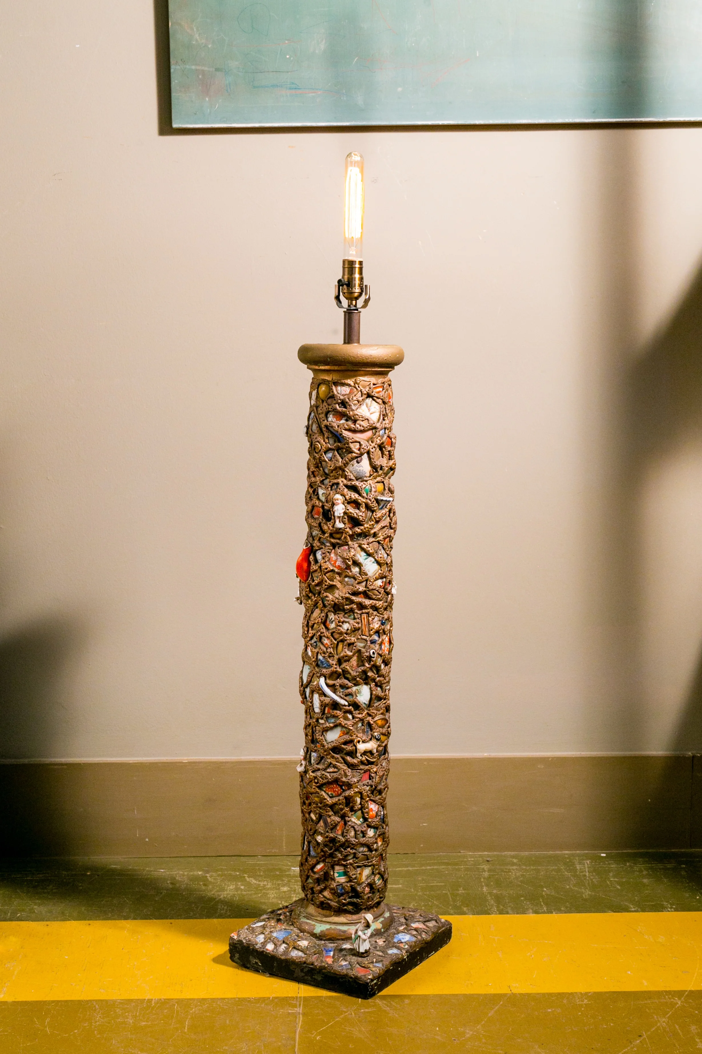 Antique French Pique Assiette Floor Lamp