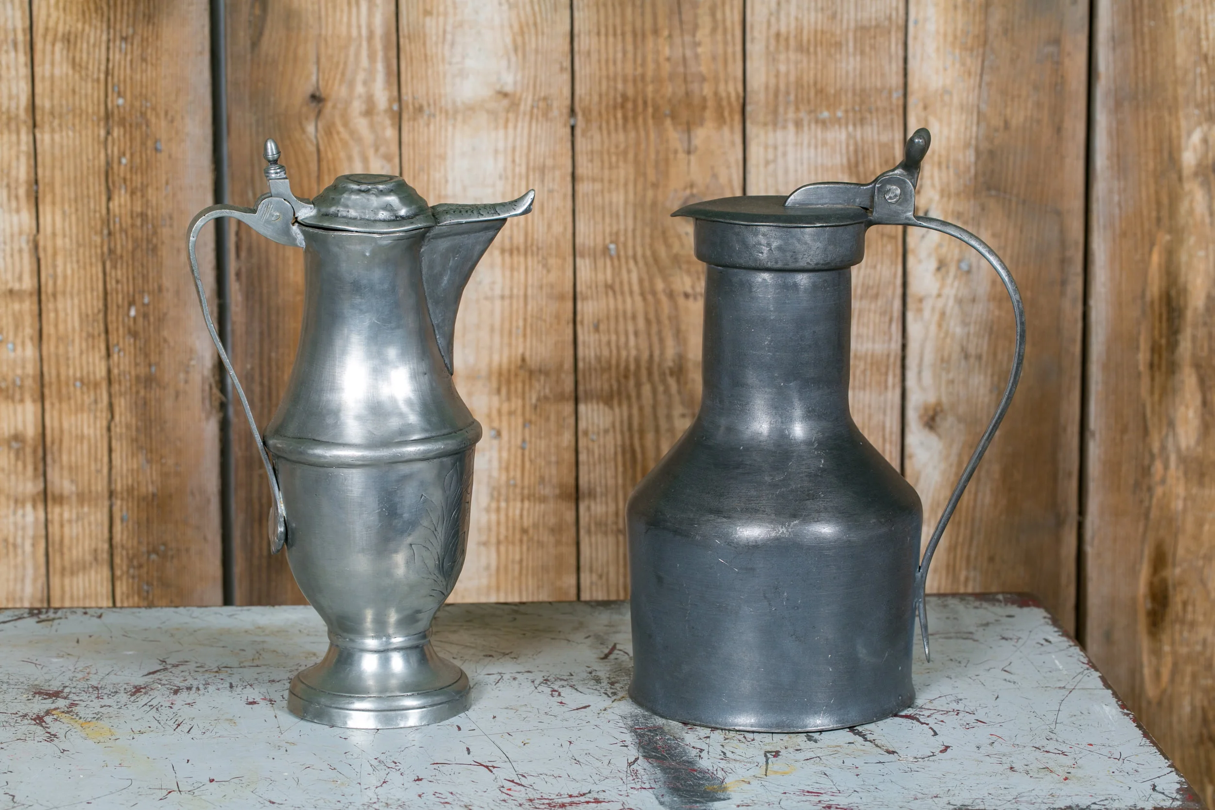 Left measures 8.5" L x 5" W x 14" H. Right measures 9.5" L x 7" W x 14" H.