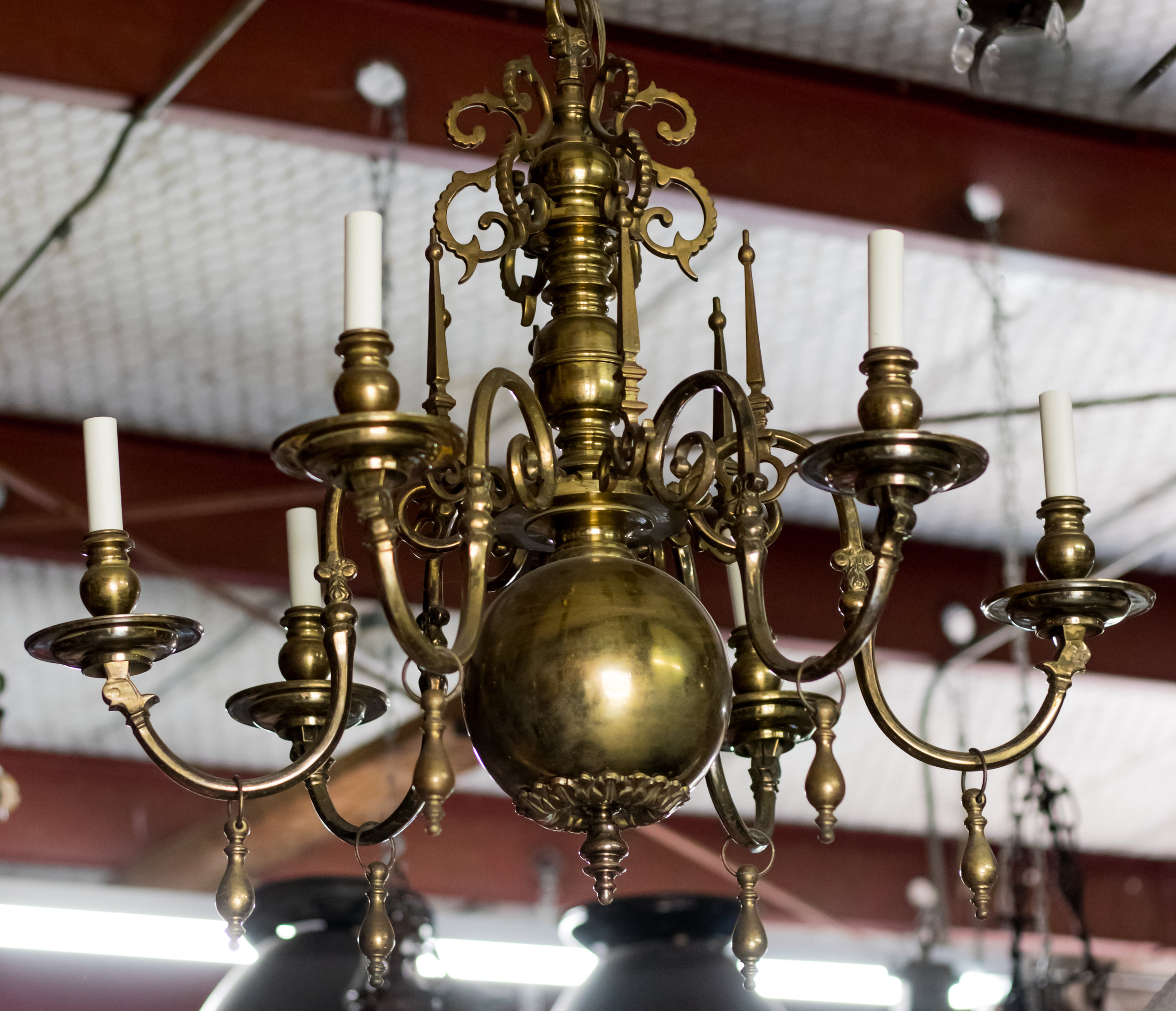 Beautiful Belgian Bronze Chandelier