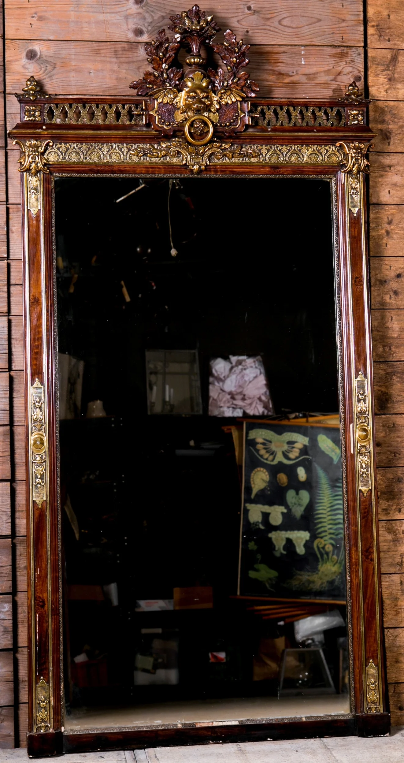 Antique Hand-Carved Austrian Mirror