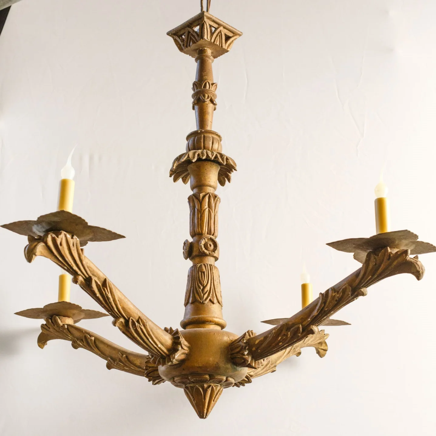 Hand-Carved Giltwood Chandelier