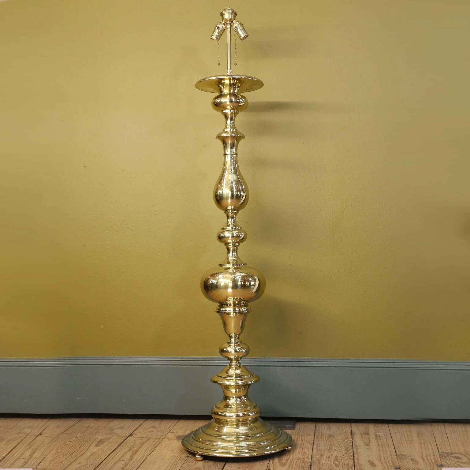 Polished Brass Georgian Style Floor Lamp