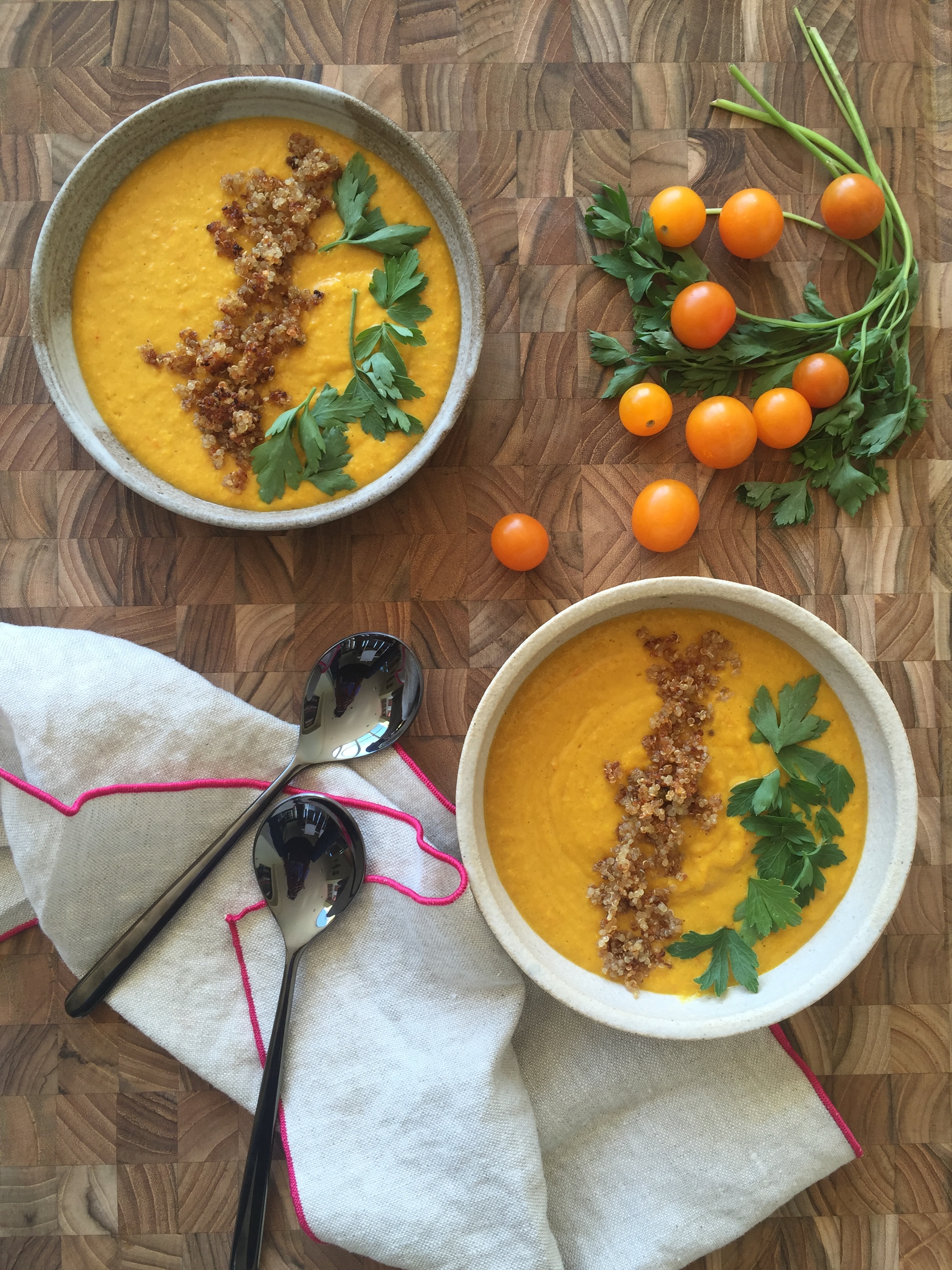 garam masala chilled corn &amp; cherry tomato soup.