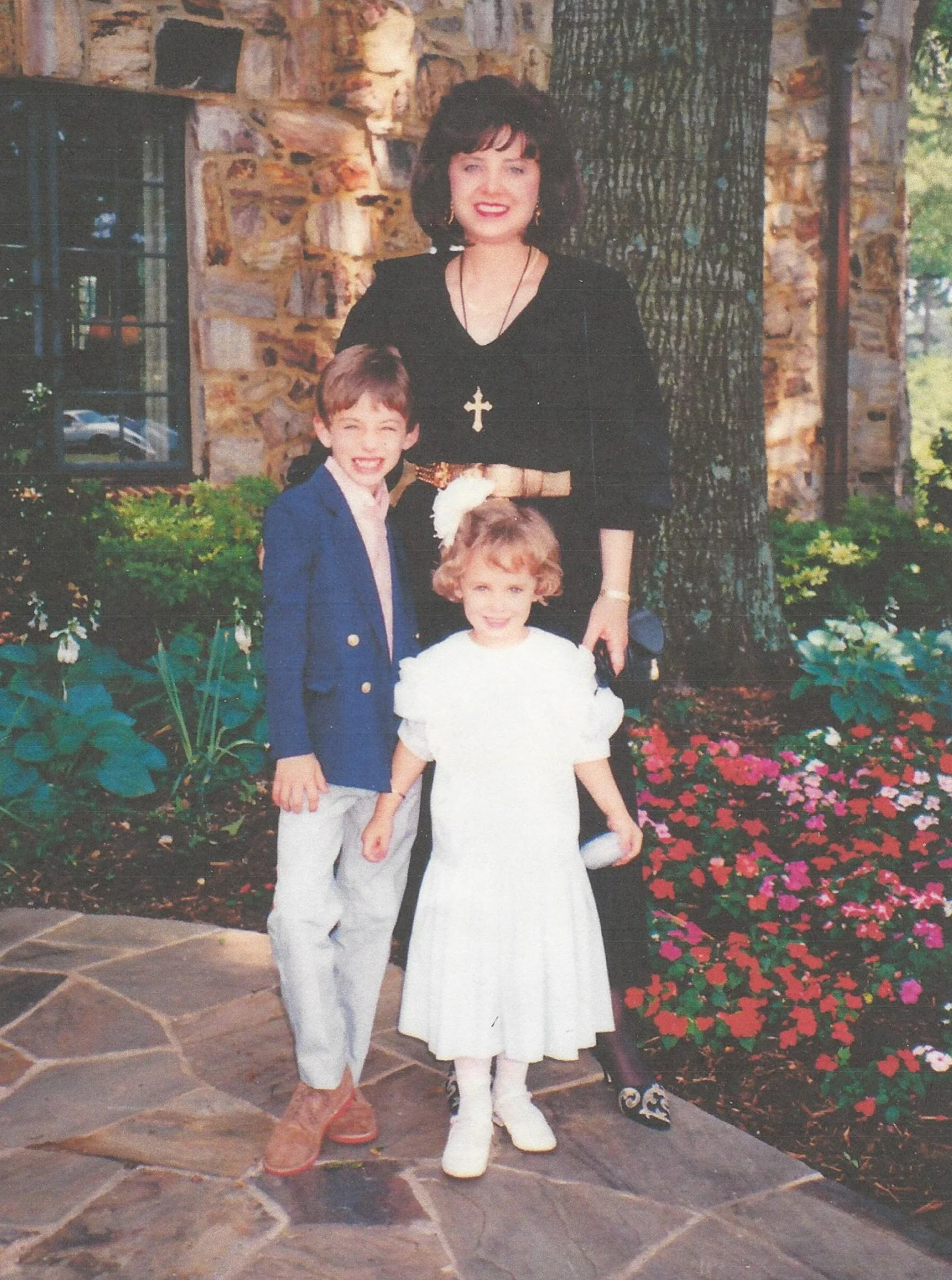 Burke, JonBenét and Patsy ready to go to church for Easter.
