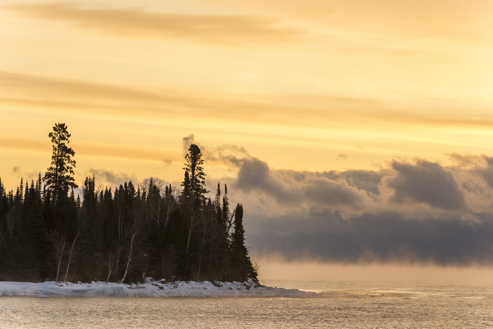 Sea smoke, Cook County, MN.