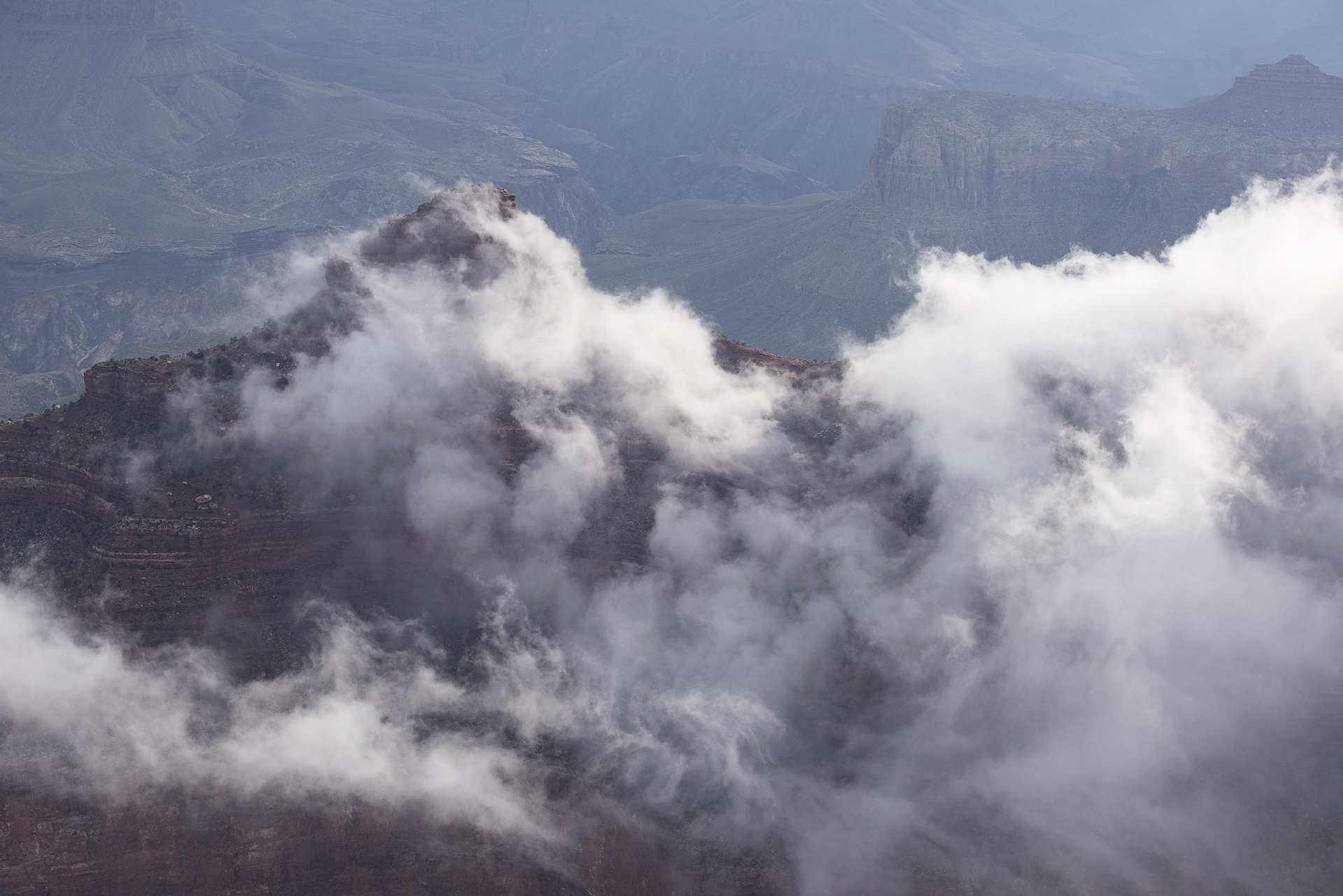 Clouds form over the Grand Canyon at Mather Point, AZ