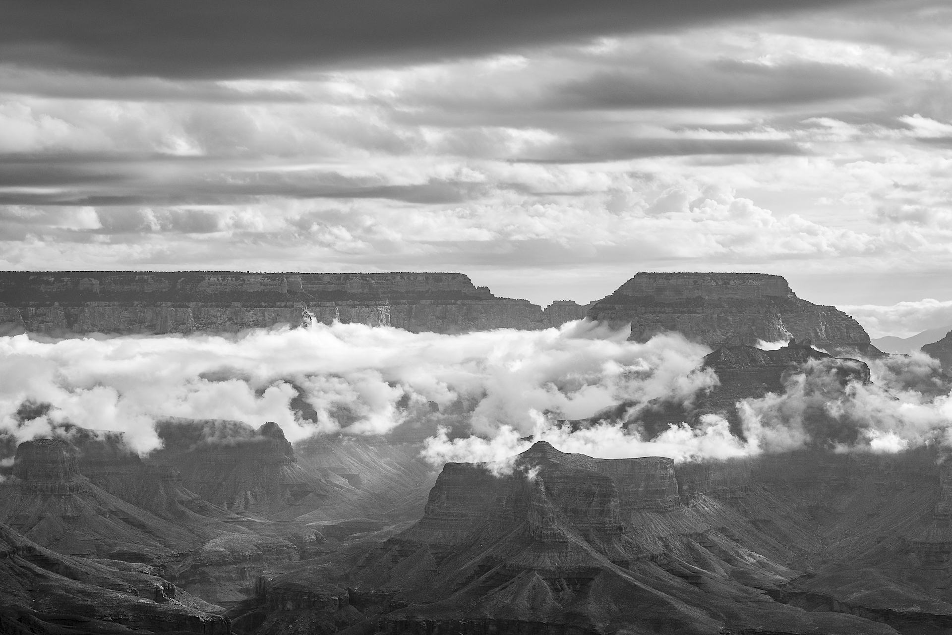 Morning clouds over the Grand Canyon from Yavapai Point