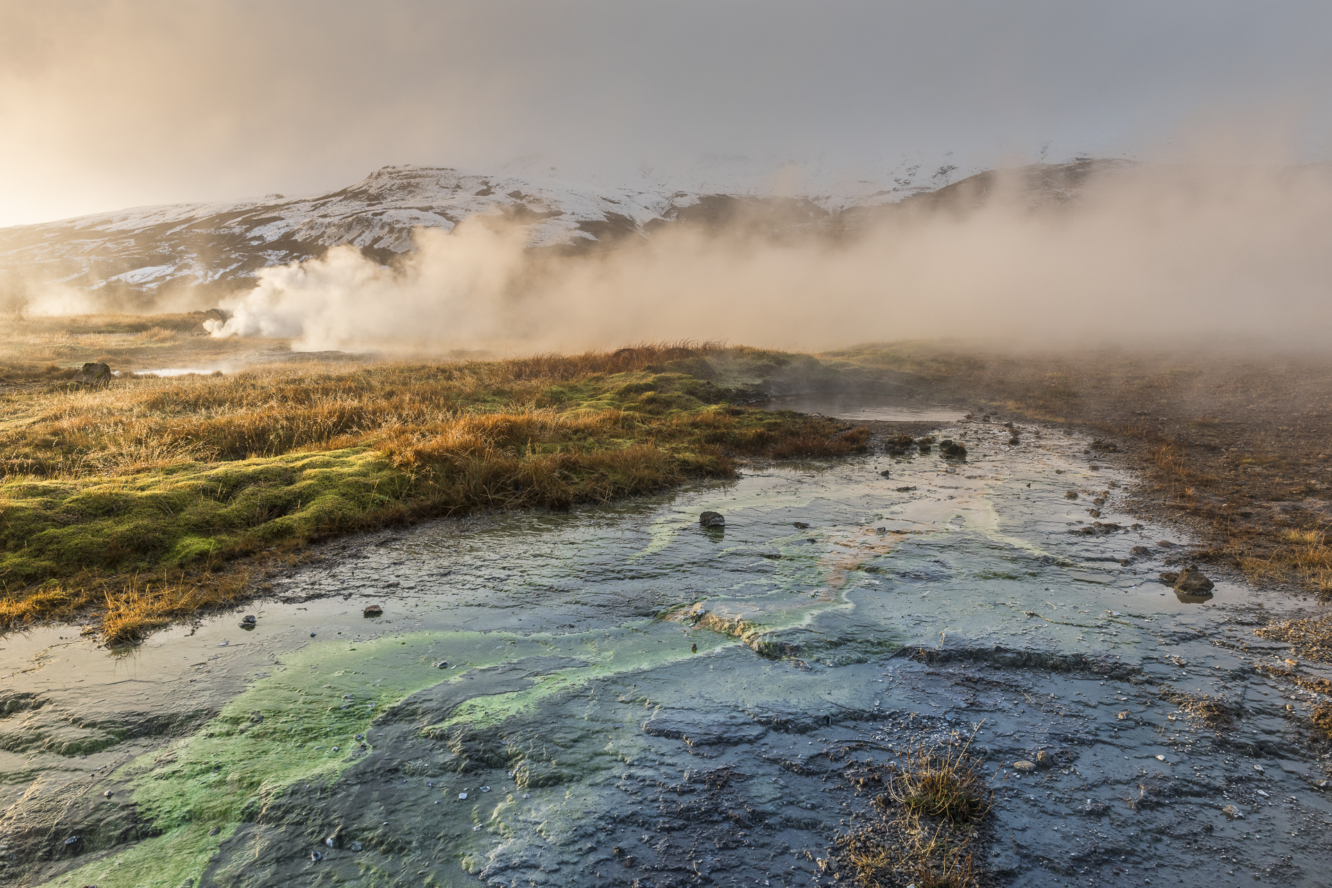 Geothermal activity. Geysir Hot Spring Area.