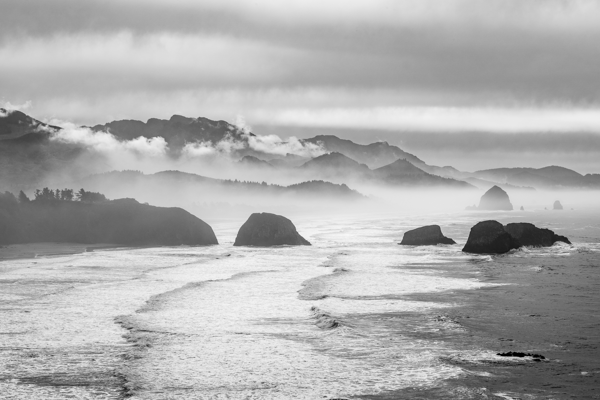 Fog over Cannon Beach