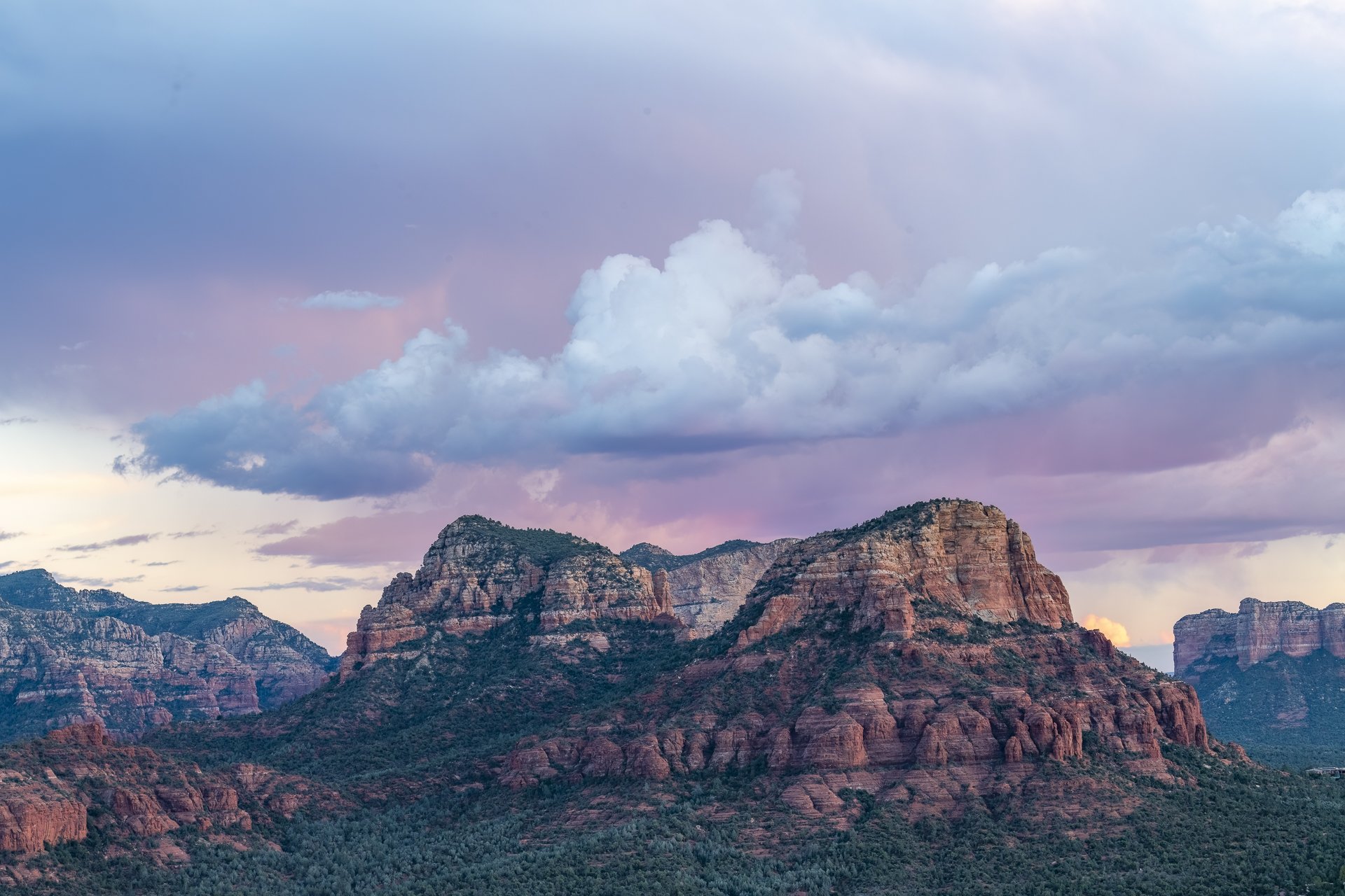 Twin Buttes at dusk