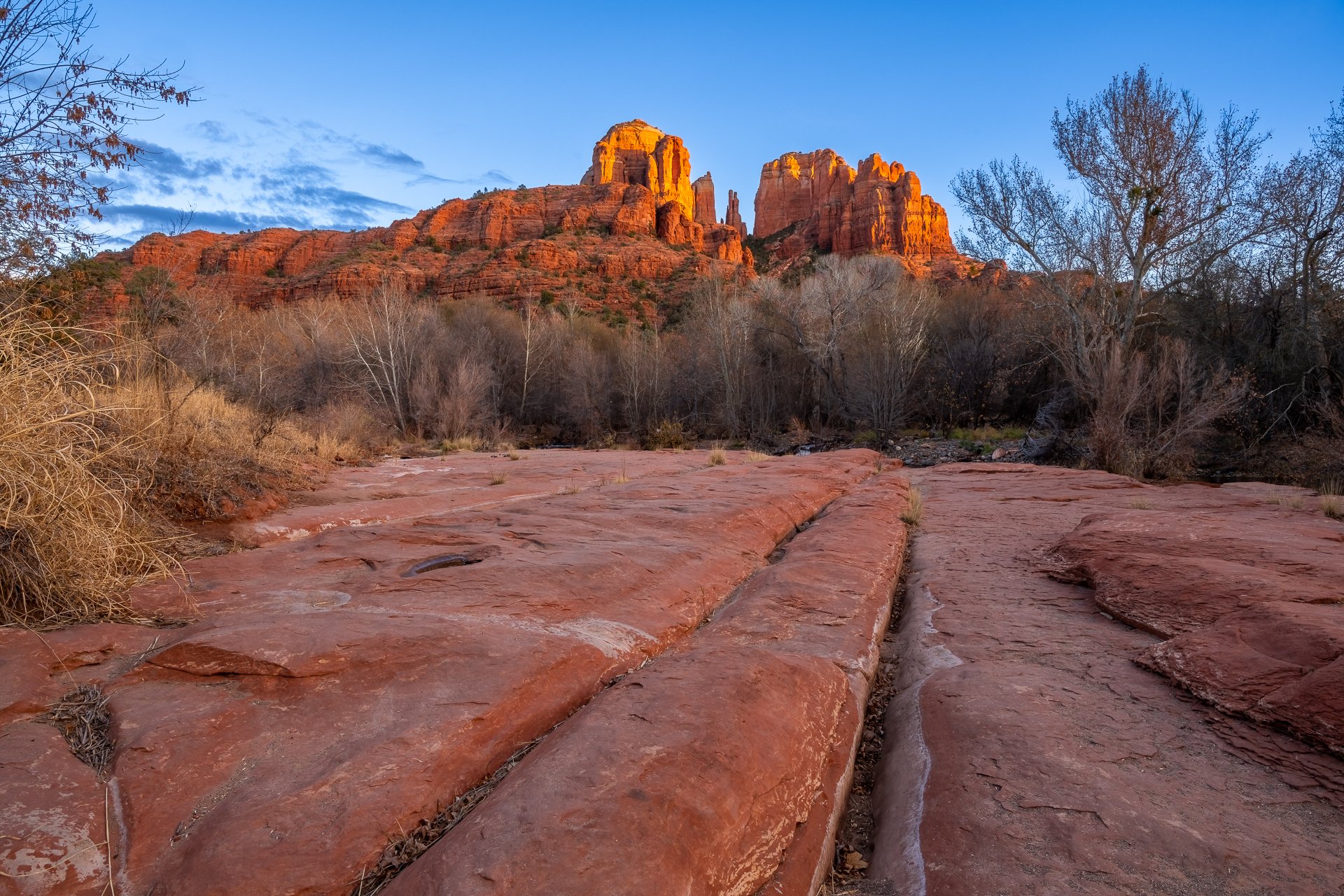 Last light over Cathedral Rock