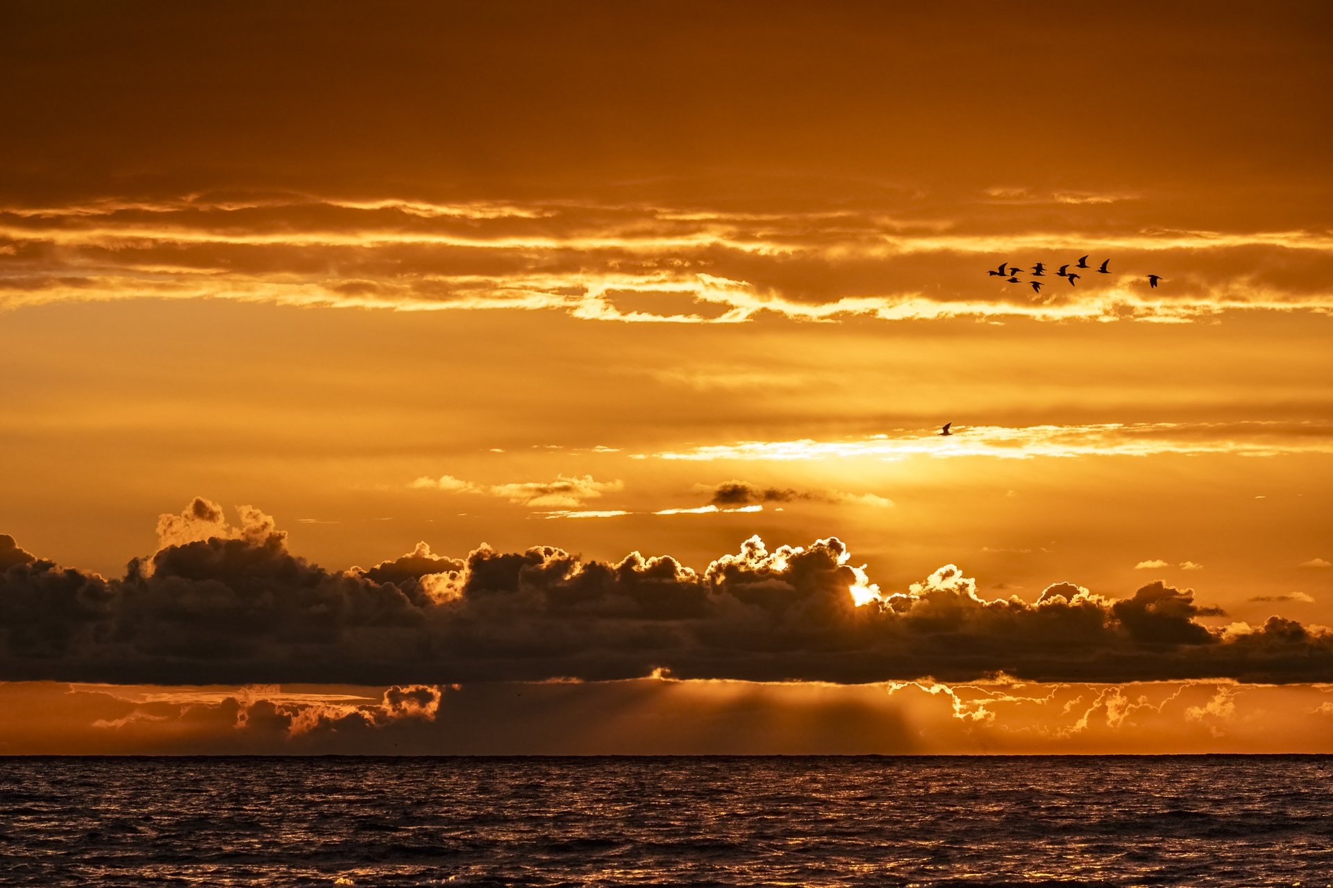 Sunset over the Pacific Ocean