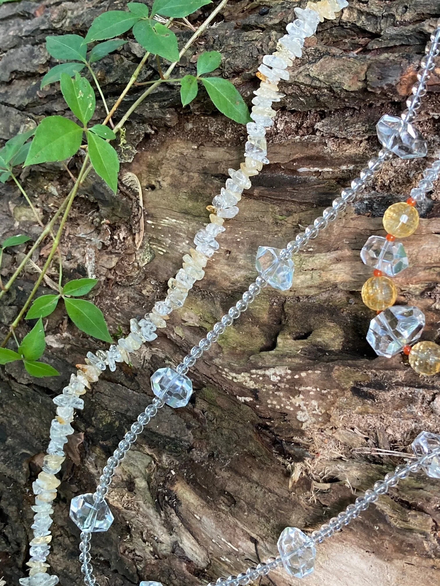 Crystal Quartz:Citrine:Carnelian Necklace (closeup).jpeg