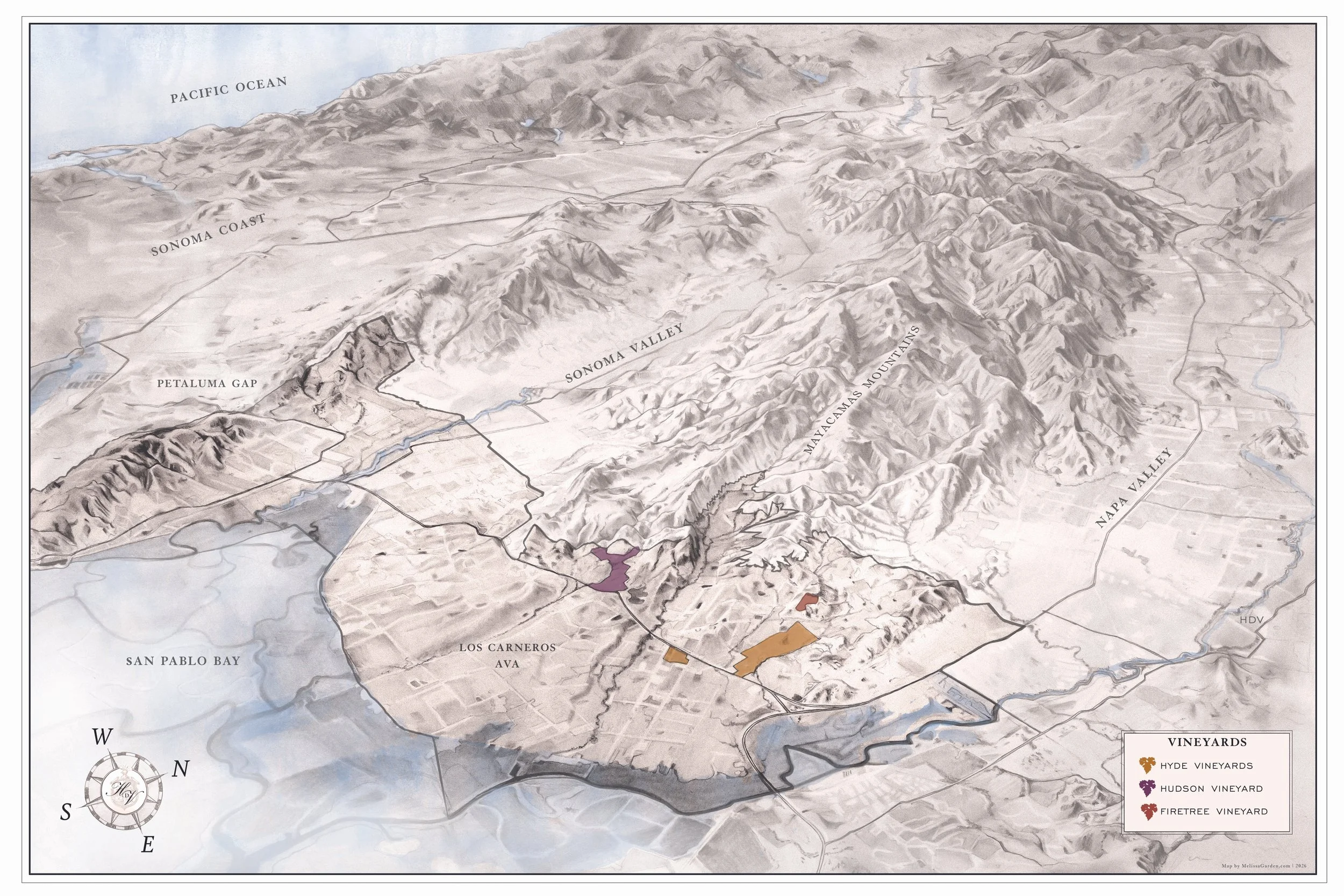 Hyde de Villaine | Map of Carneros, Napa + Sonoma Valley