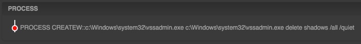 With an intension of wiping out all the data, attacker has used "vssadmin.exe" to delete all the available shadow copies make it difficult for recovery.