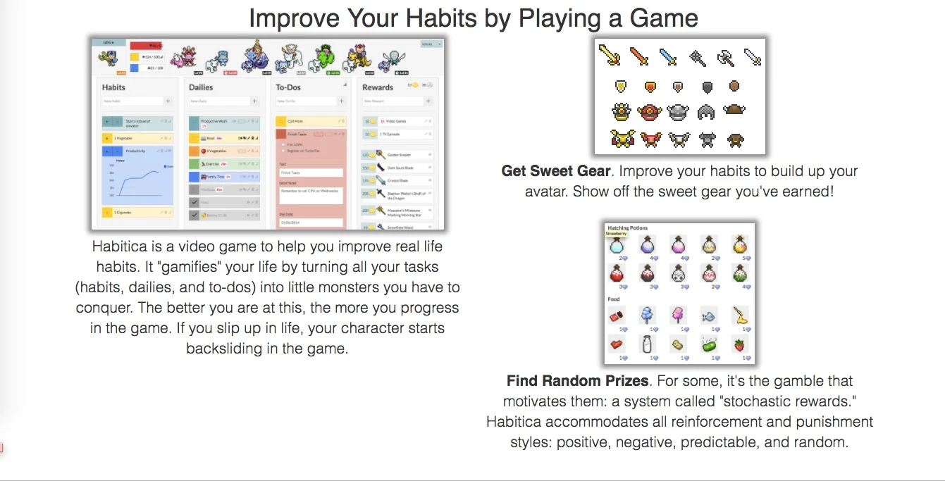 Habitica is just the right balance of social and private, motivating and yet low-stakes. I loved it, and was an active user for almost 6 years. 