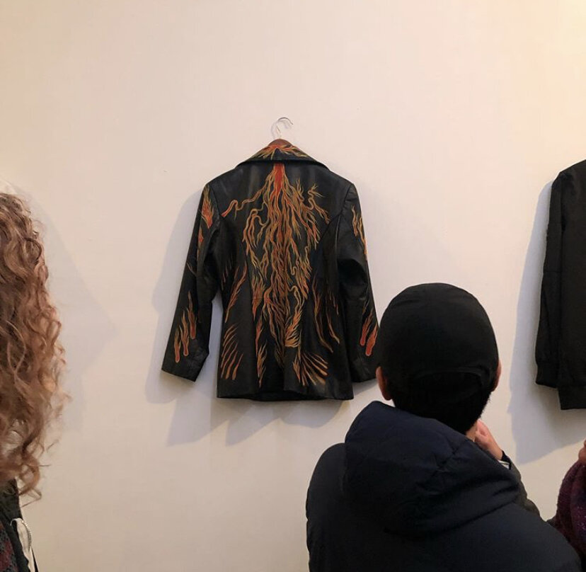  Hand painted leather jacket on show at Can’t Blame the Youth.  