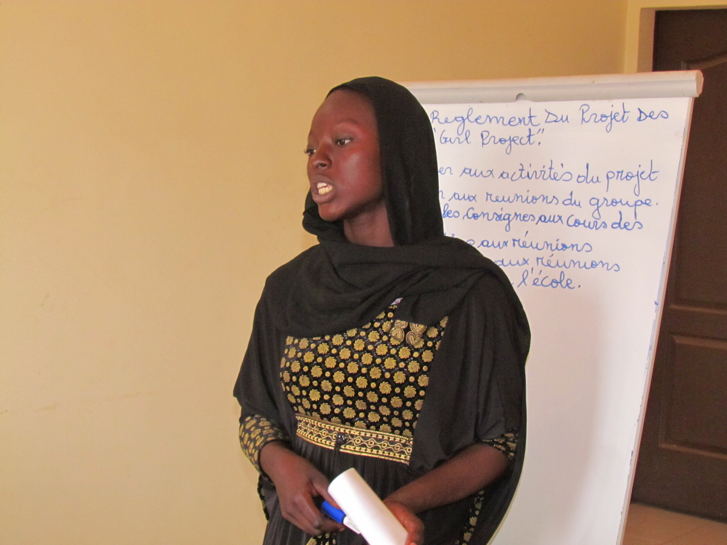  Bahiya, Girl Leader for Beneko, practices speaking in front of the group — often a challenge for all of us! 