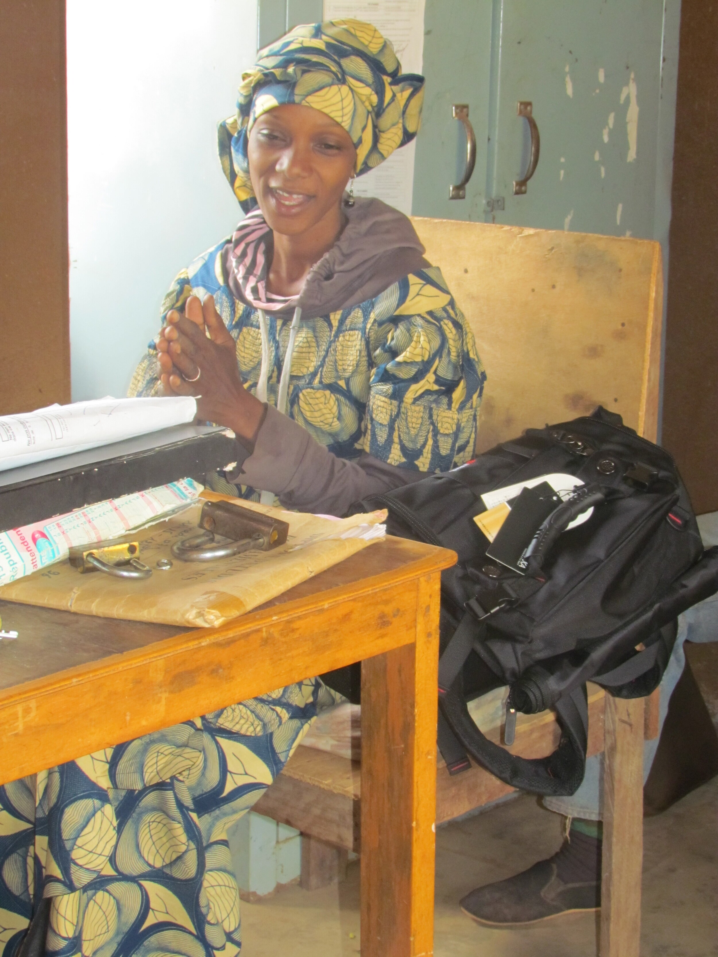 Mana's principal at her desk.