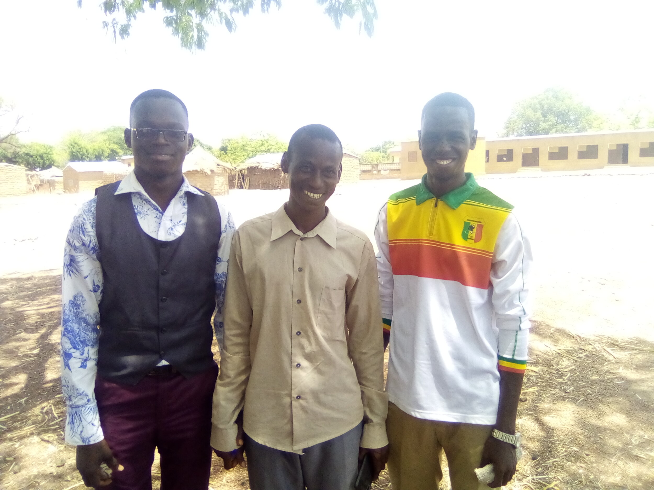 From left to right, science teacher Lamine Mariko, principal Mahamadou Diallo, and math teacher Fousseny Dia.