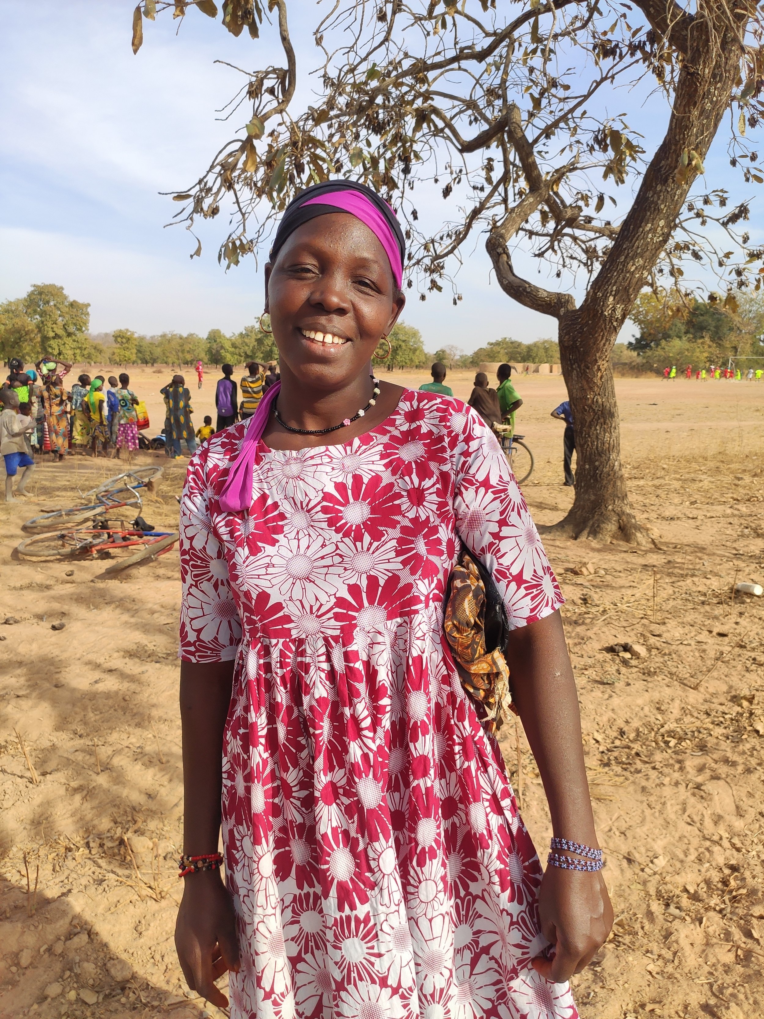 Djenebou, a mother in N'Tentou had to drop out of school herself because of school fees -- she doesn't want that for her own daughters.