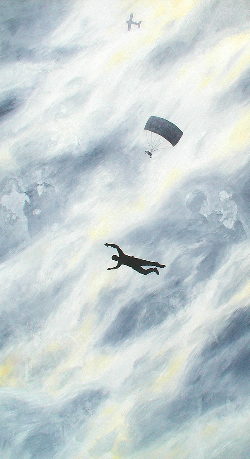 FINAL THOUGHTS oil on wood panel, framed 29” x 52” $800