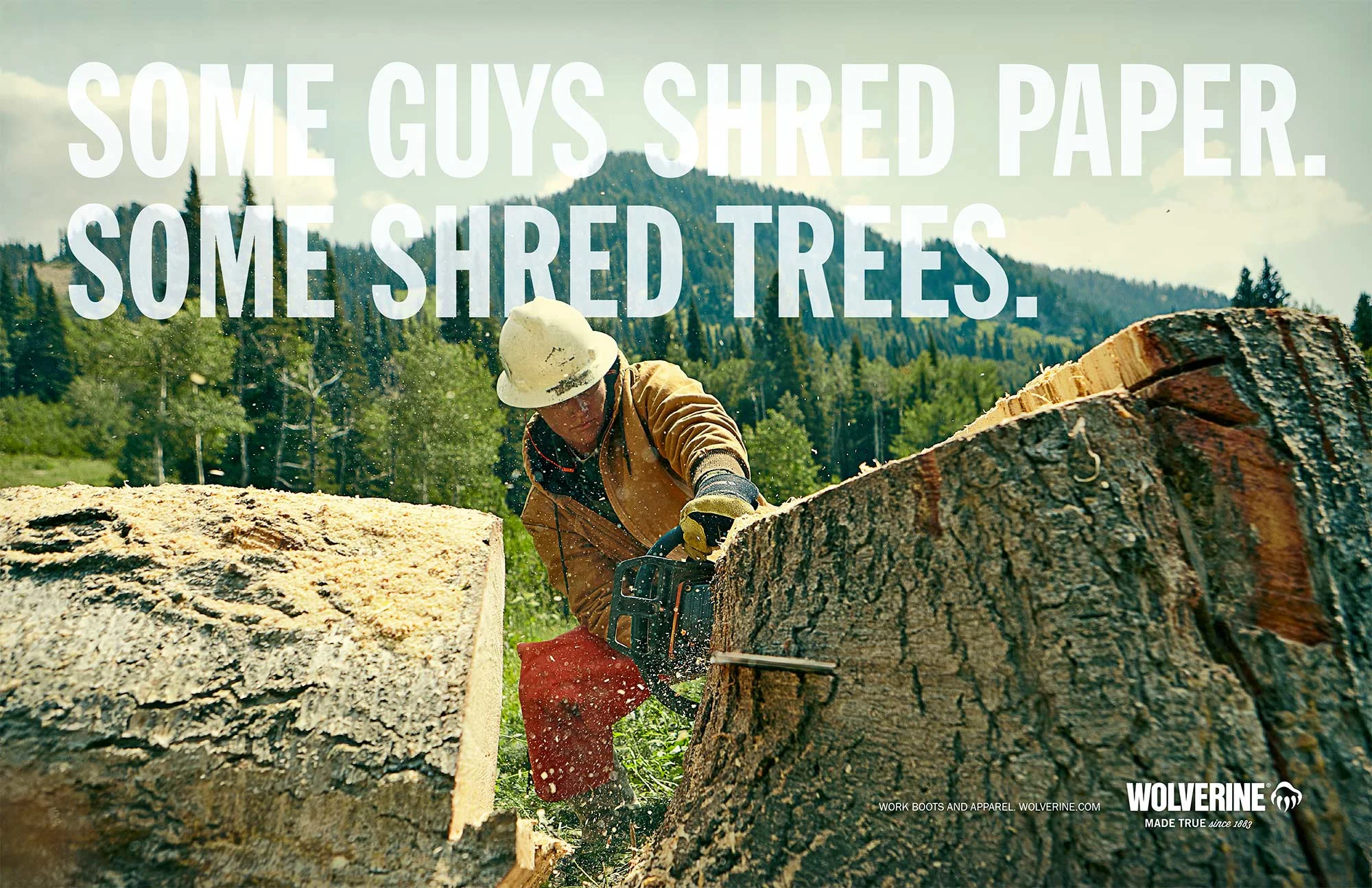 Final print ad for Wolverine work boots.