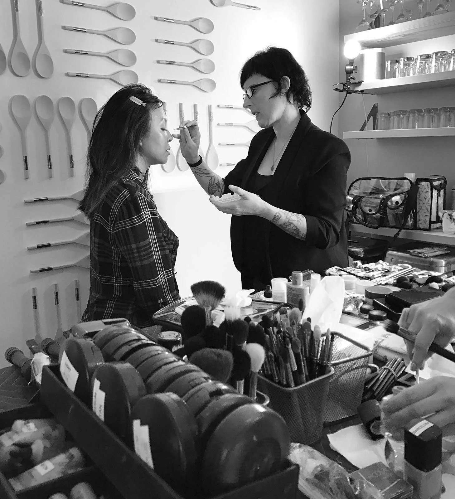 Having two very talented hair and makeup stylists on set was key to efficiency.