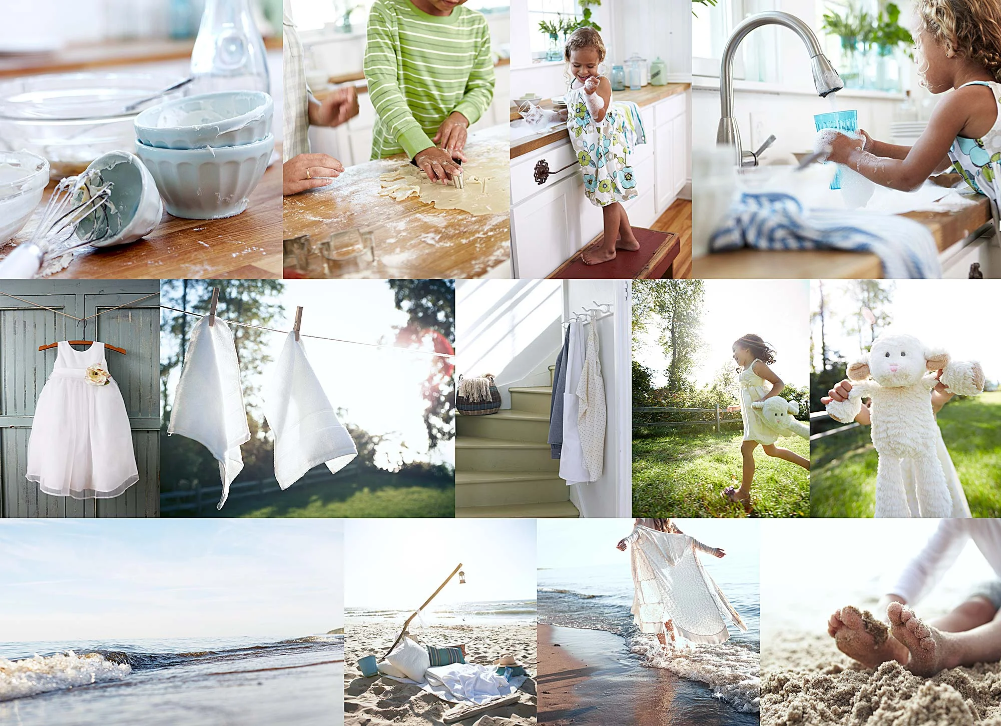 A collage of images from the beach house location.