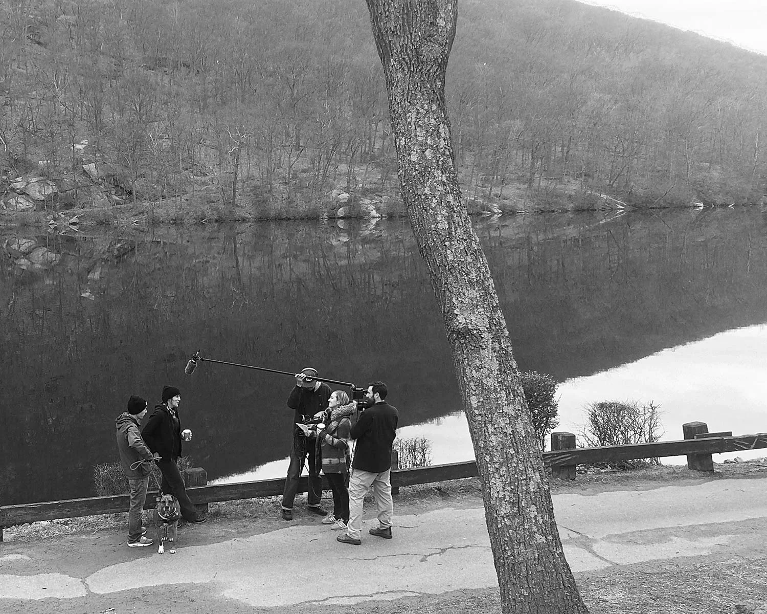 A beautiful backdrop for some location interviews.